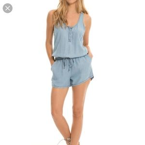 Elan light denim romper size small